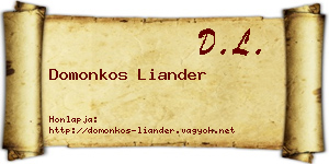 Domonkos Liander névjegykártya
